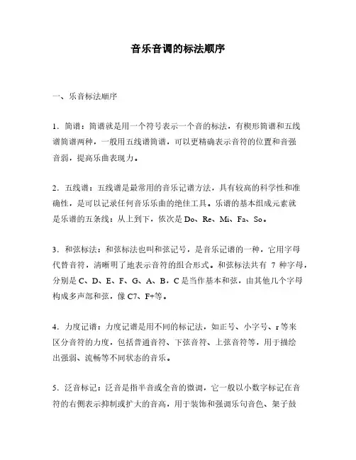 音乐音调的标法顺序