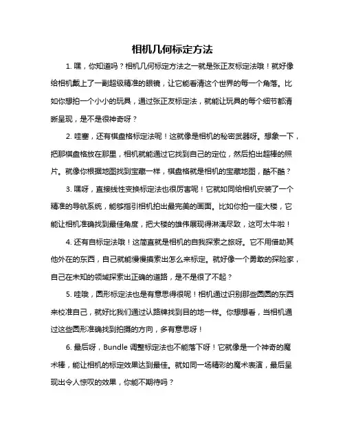 相机几何标定方法