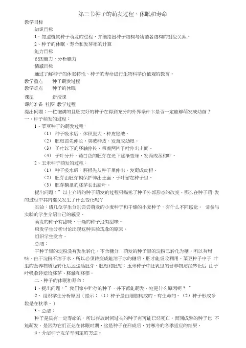 种子的萌发过程