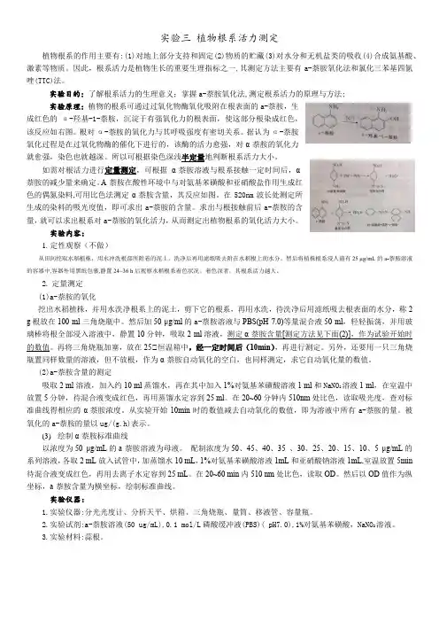 植物根系活力测定