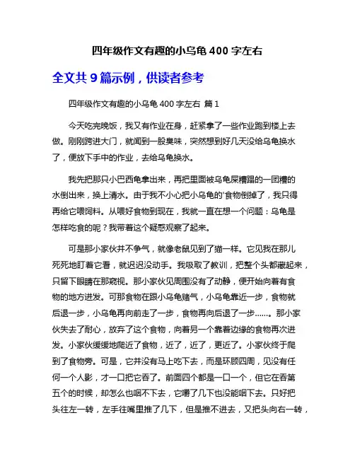 四年级作文有趣的小乌龟400字左右