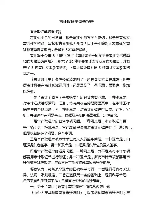 审计取证单调查报告