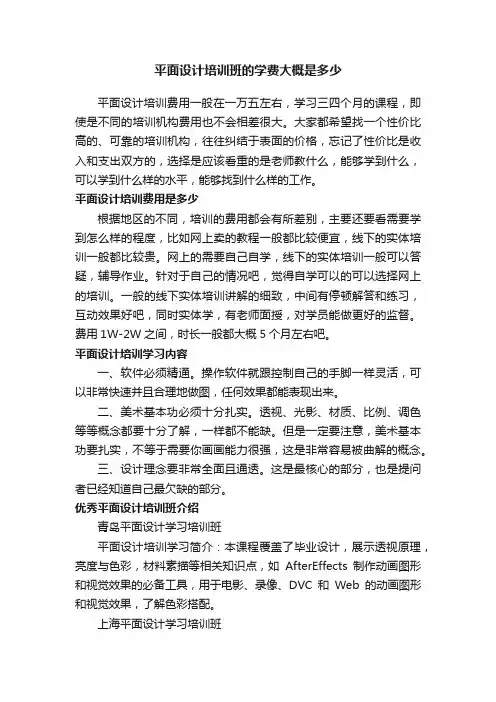 平面设计培训班的学费大概是多少