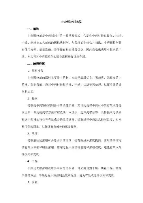 中药颗粒剂流程