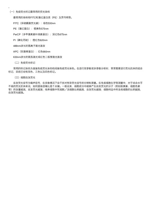 免疫分析中常用的荧光染料与标记染色
