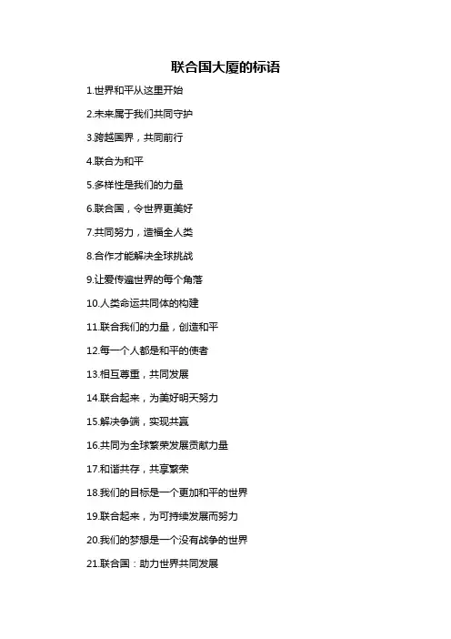 联合国大厦的标语-概述说明以及解释