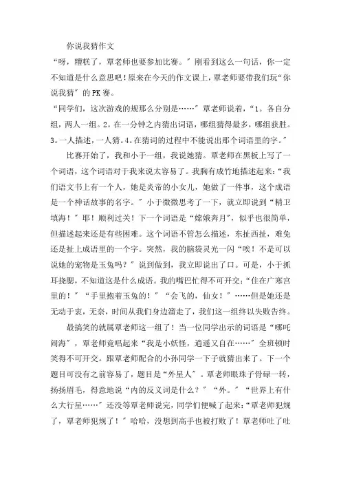 中小学你说我猜作文