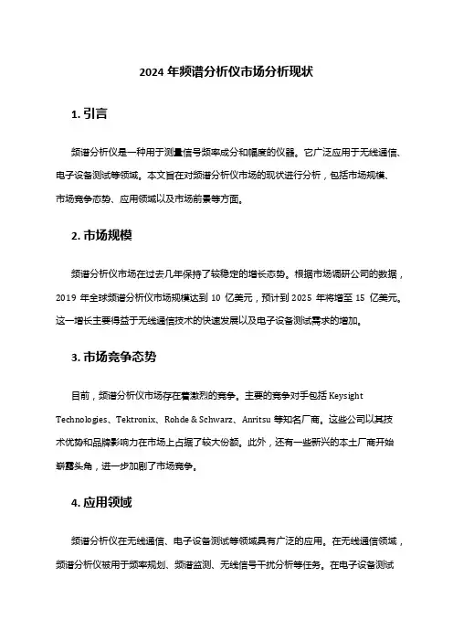 2024年频谱分析仪市场分析现状