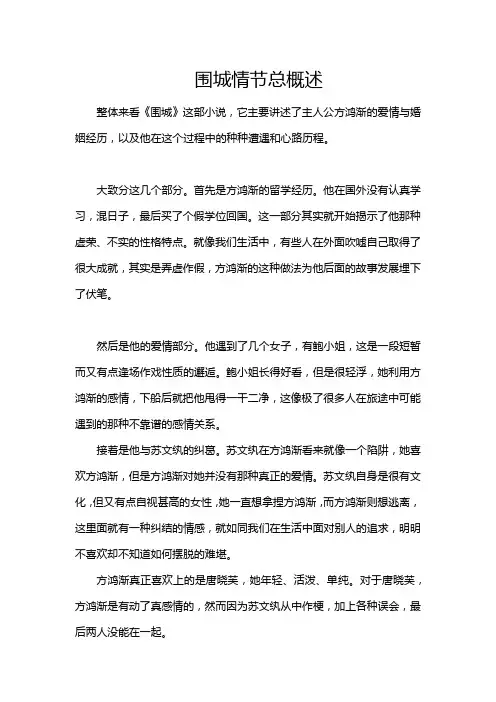 围城情节总概述