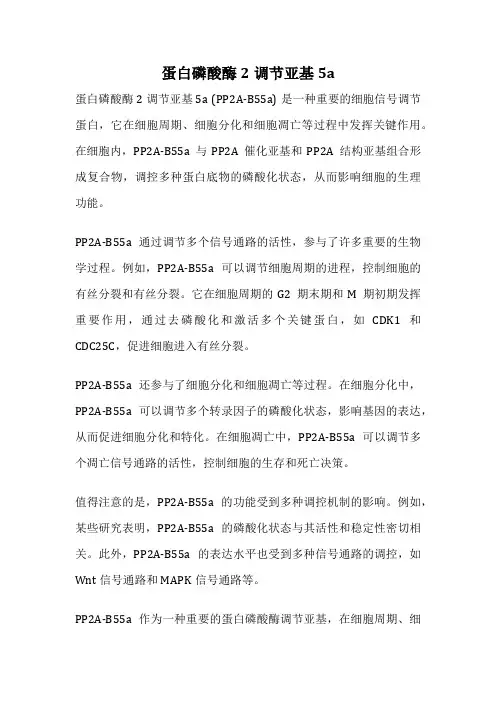 蛋白磷酸酶2调节亚基5a