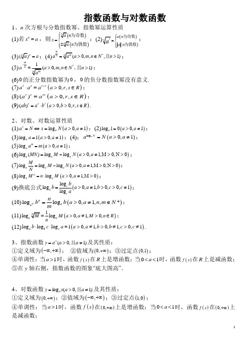 指数函数与对数函数知识点