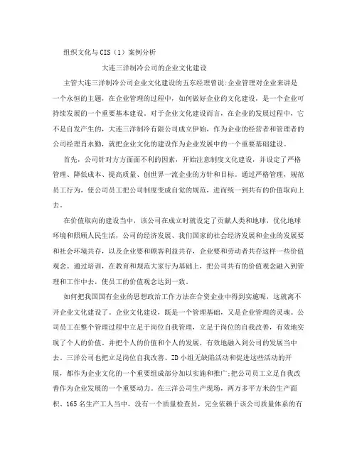 组织文化 案例分析