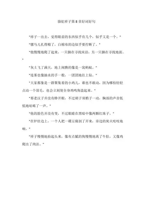 骆驼祥子第8章好词好句