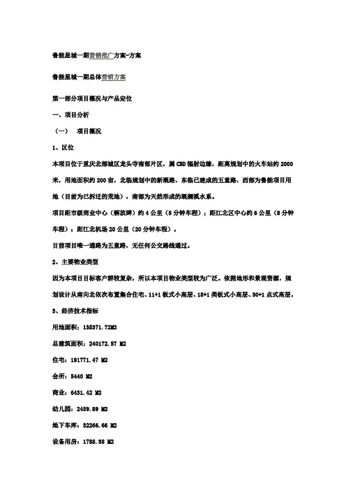 鲁能星城营销方案。