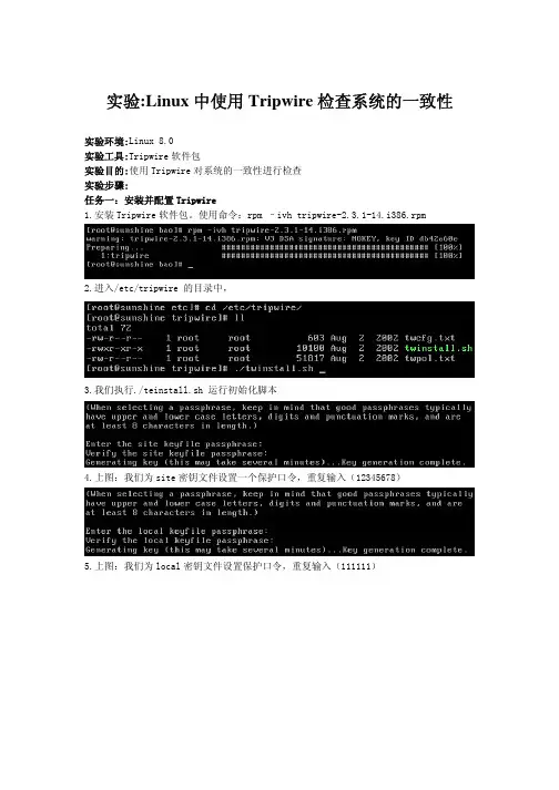 实验：Linux中的Tripwire的使用