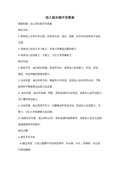 幼儿园全脑开发教案