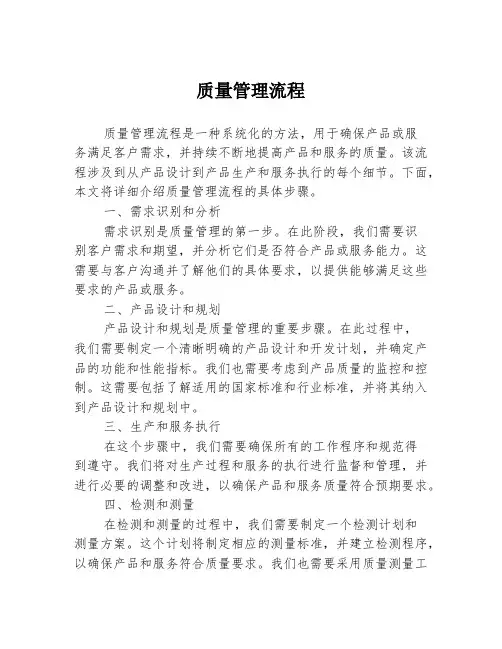 质量管理流程