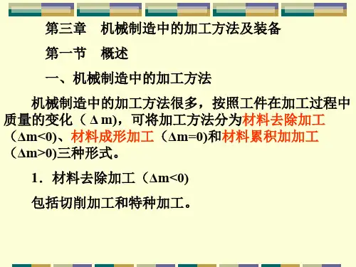 机械制造中加工方法及装备