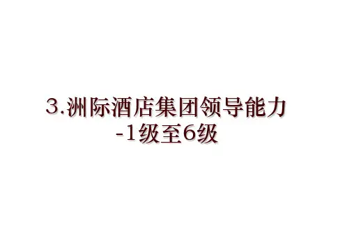 3.洲际酒店集团领导能力-1级至6级