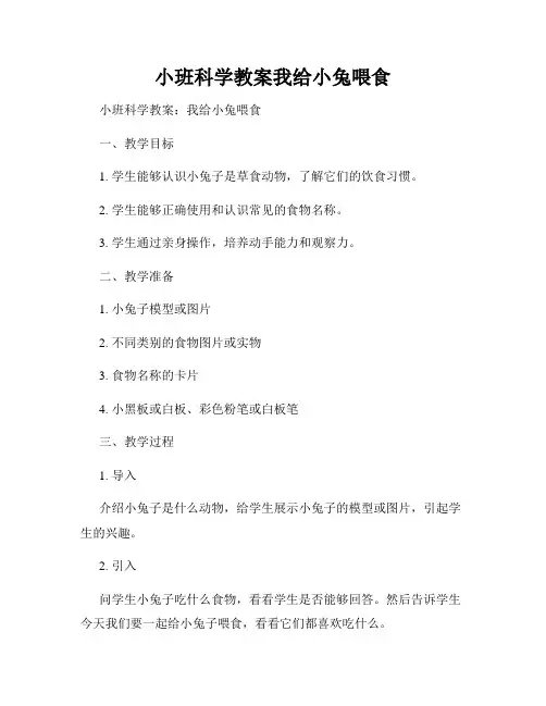 小班科学教案我给小兔喂食