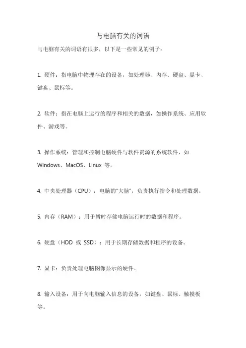 与电脑有关的词语