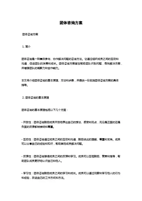 团体咨询方案