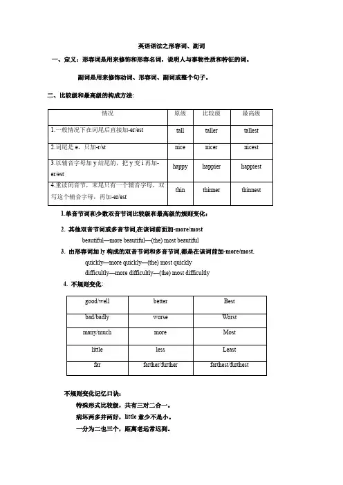 英语语法之形容词副词