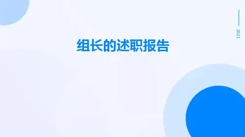 组长的述职报告PPT