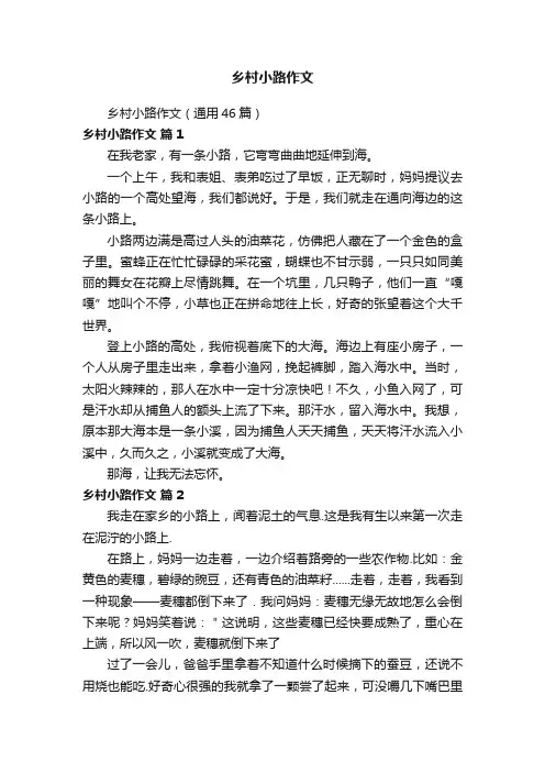 乡村小路作文（通用46篇）