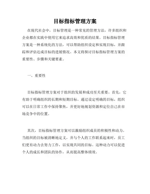 目标指标管理方案
