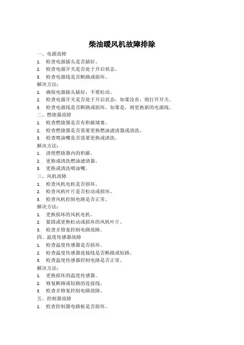柴油暖风机故障排除