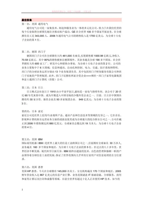 全球十大电子企业 (2)