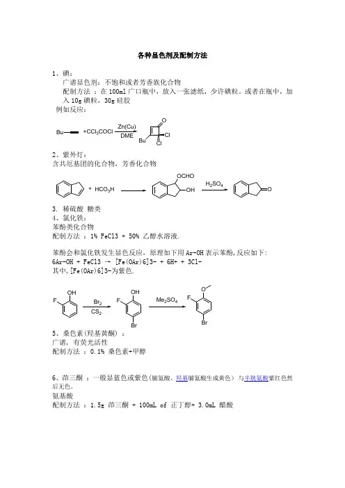 各种显色剂及配制方法和显色原理
