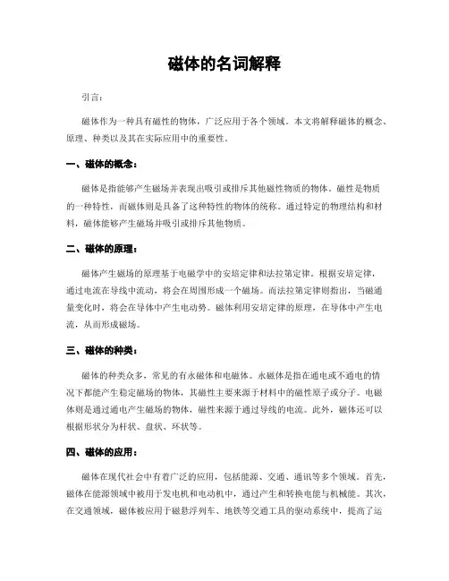 磁体的名词解释