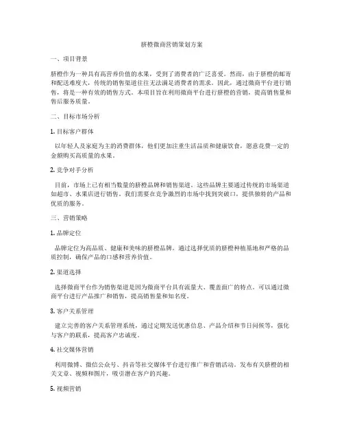 脐橙微商营销策划方案