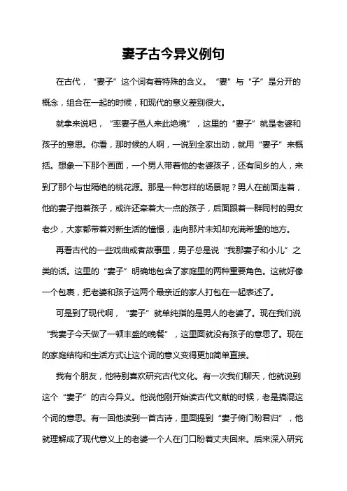 妻子古今异义例句