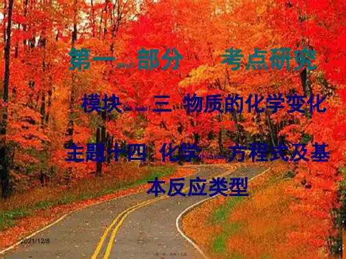 中考化学总复习 主题十四 化学方程式及基本反应类型课件