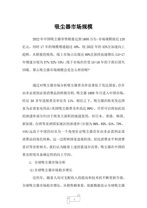 2023年吸尘器市场规模