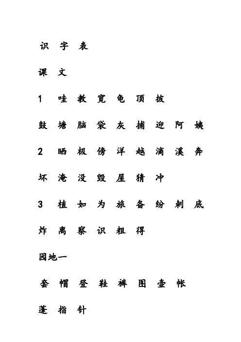 部编二年级上册生字注音