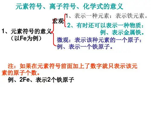 元素符号、离子符号、化学式的意义