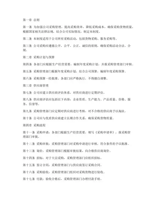 贸易公司采购货物管理制度