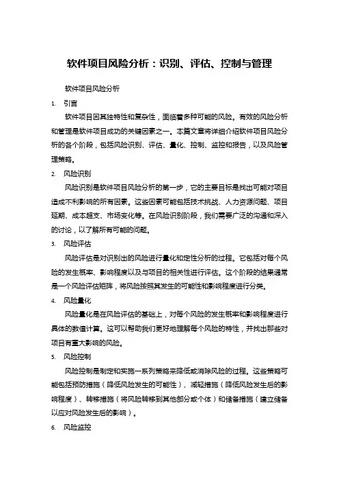软件项目风险分析
