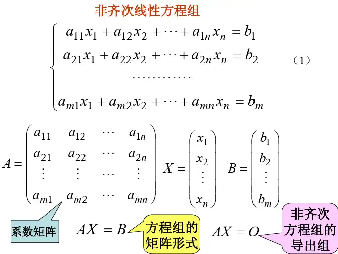 线性代数 非齐次方程组
