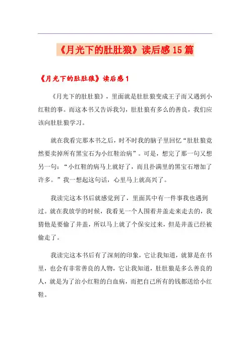 《月光下的肚肚狼》读后感15篇