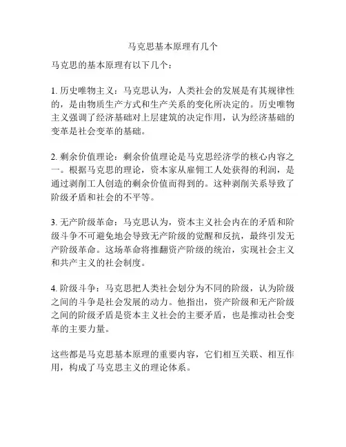马克思基本原理有几个