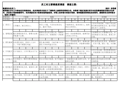 员工对主管满意度调查表