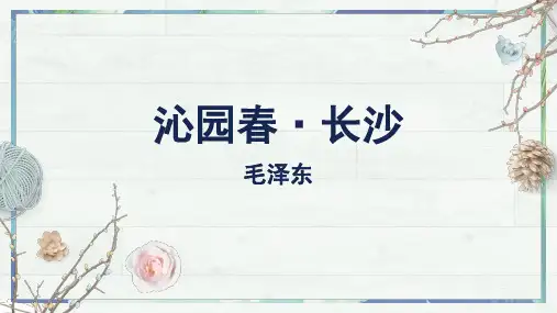 统编版高中语文必修上册《沁园春 长沙》教学PPT课件