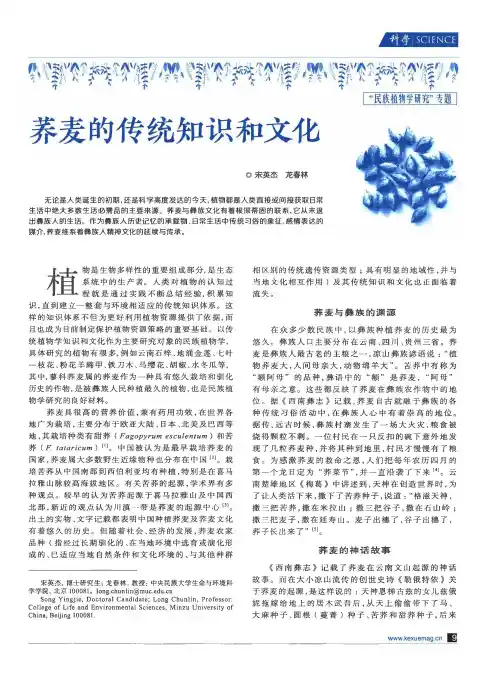 荞麦的传统知识和文化
