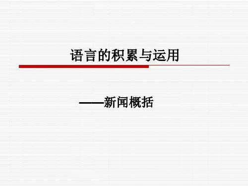 中考复习专题八新闻概括精品PPT课件