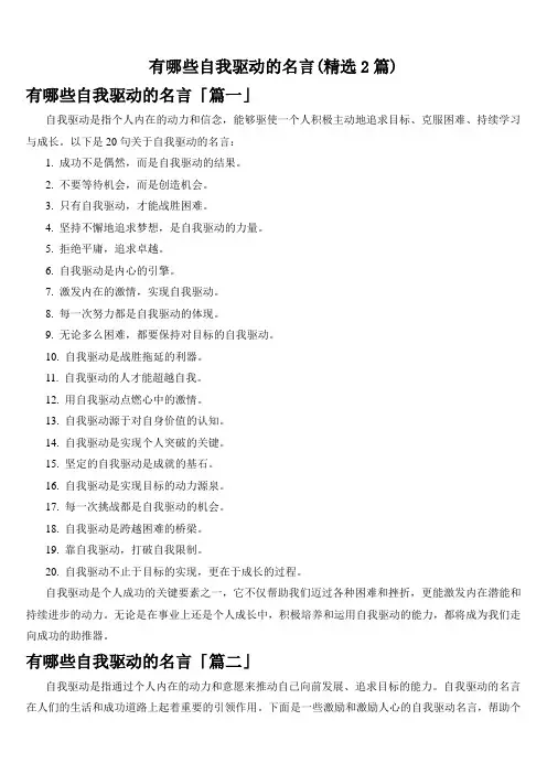 有哪些自我驱动的名言(精选2篇)